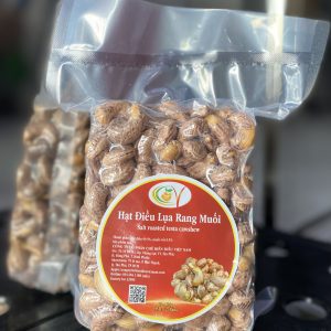 Hạt điều rang muối đóng gói túi hút chân không 500gram