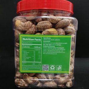 Hạt điều lụa rang muối đóng hộp nhựa seal màng nhôm 500gr